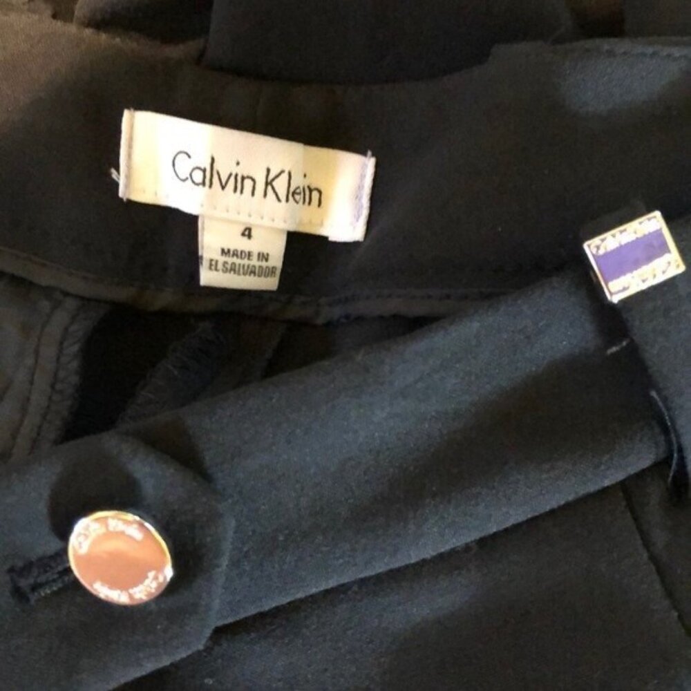Calvin Klein Womens Black Tailored Dress Pants Size 4 - Picture 3 of 5